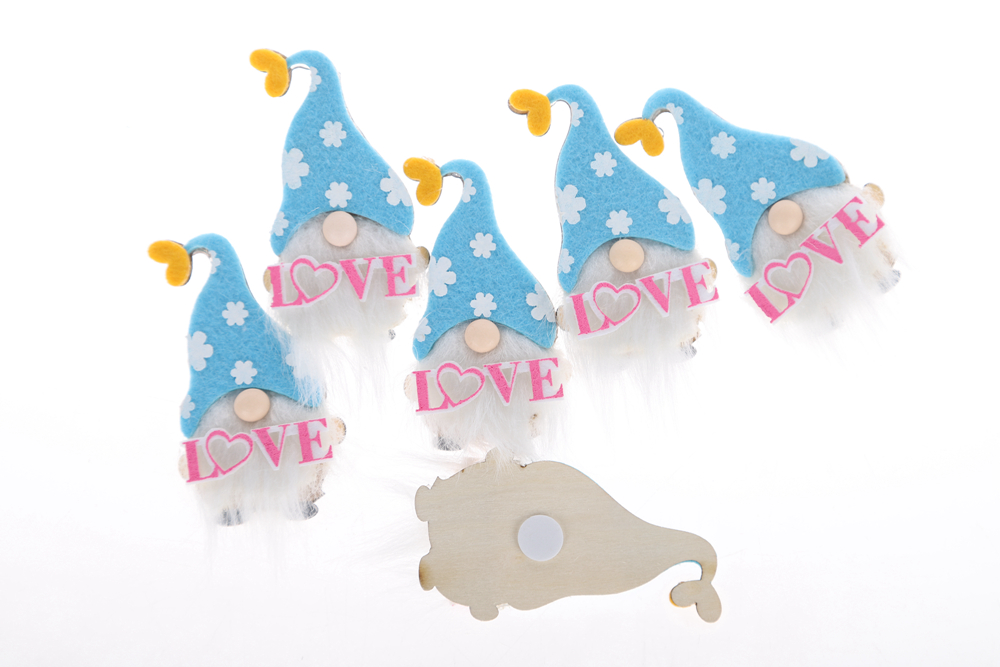 Gnomo de papel autoadhesivo de conejo, artesanía de madera, suministros decorativos para fiestas 7