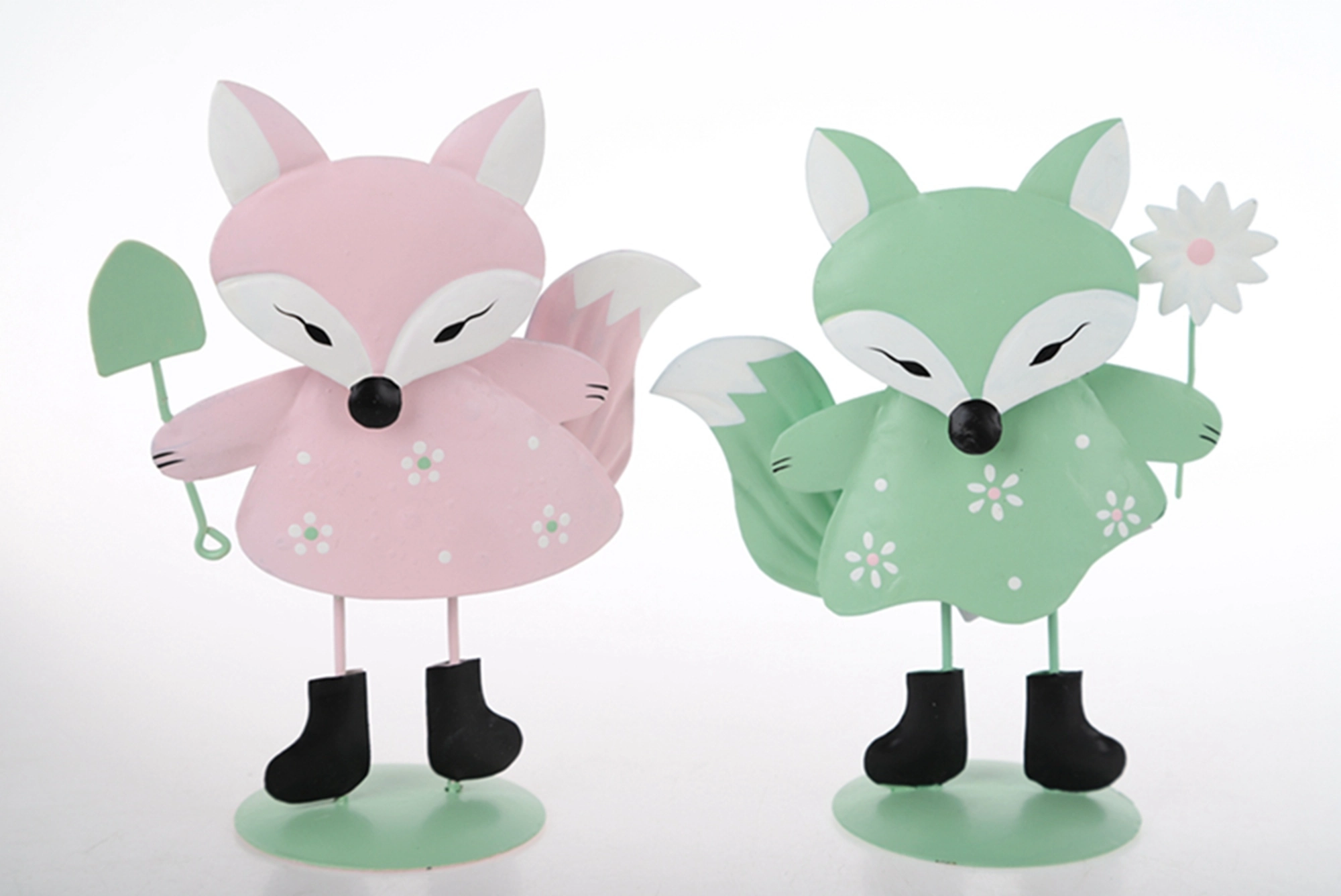 Easter Fox Ornaments Colorful Metal Ornaments Spring Party Decor 1