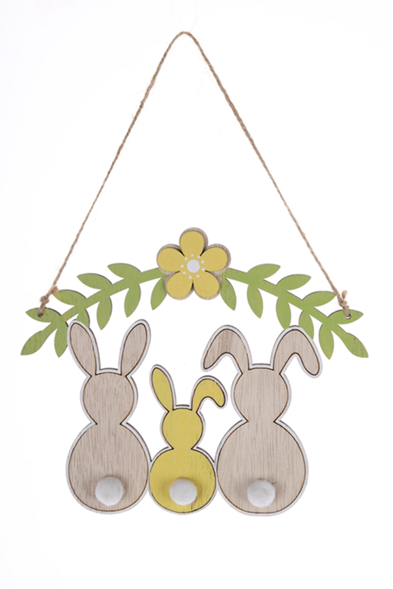 Colgante de conejo de madera para decoración, manualidades de Pascua, decoración de ambiente festivo de primavera 1