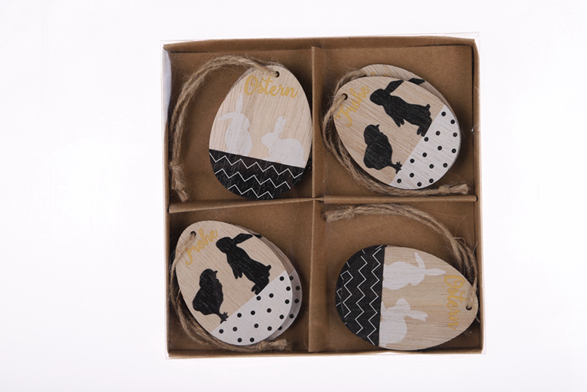 Niedlicher Kaninchen-Anhänger, Ostern, aus Holz, zum Aufhängen, Wanddekoration, Heimdekoration 3