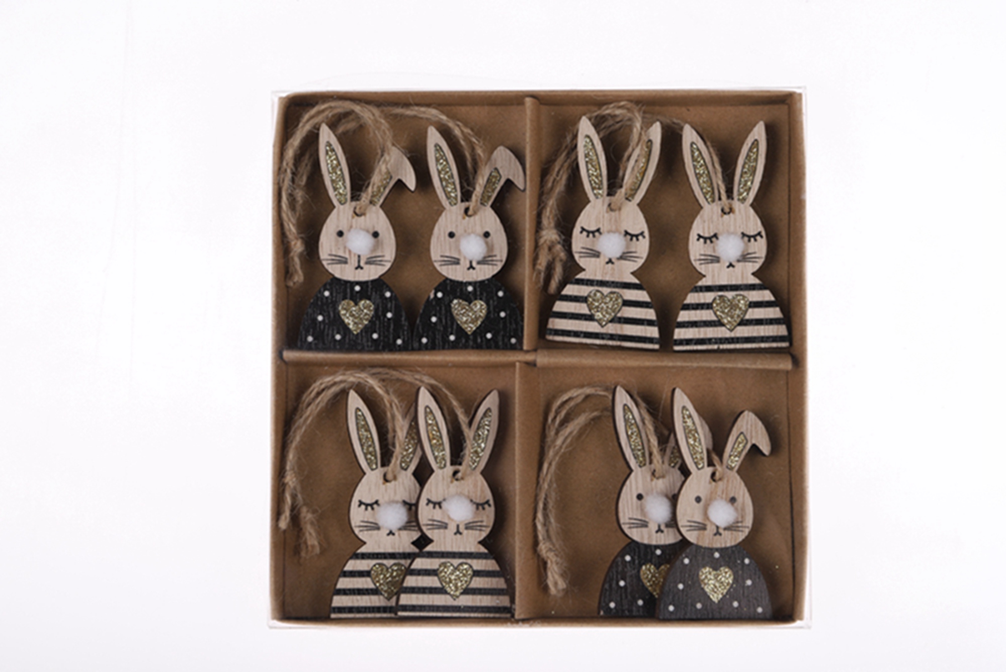 Niedlicher Kaninchen-Anhänger, Ostern, aus Holz, zum Aufhängen, Wanddekoration, Heimdekoration 4