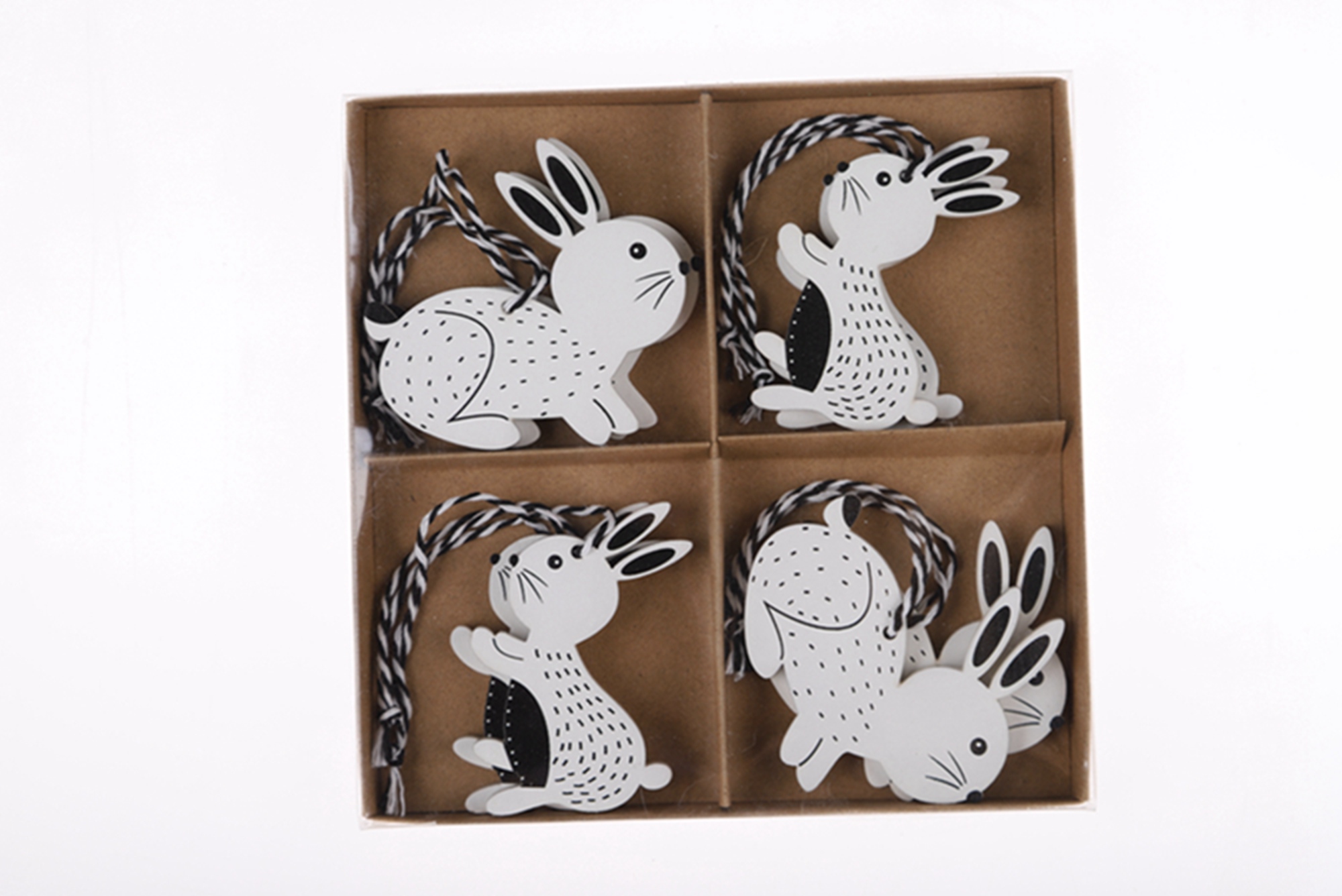 Niedlicher Kaninchen-Anhänger, Ostern, aus Holz, zum Aufhängen, Wanddekoration, Heimdekoration 5