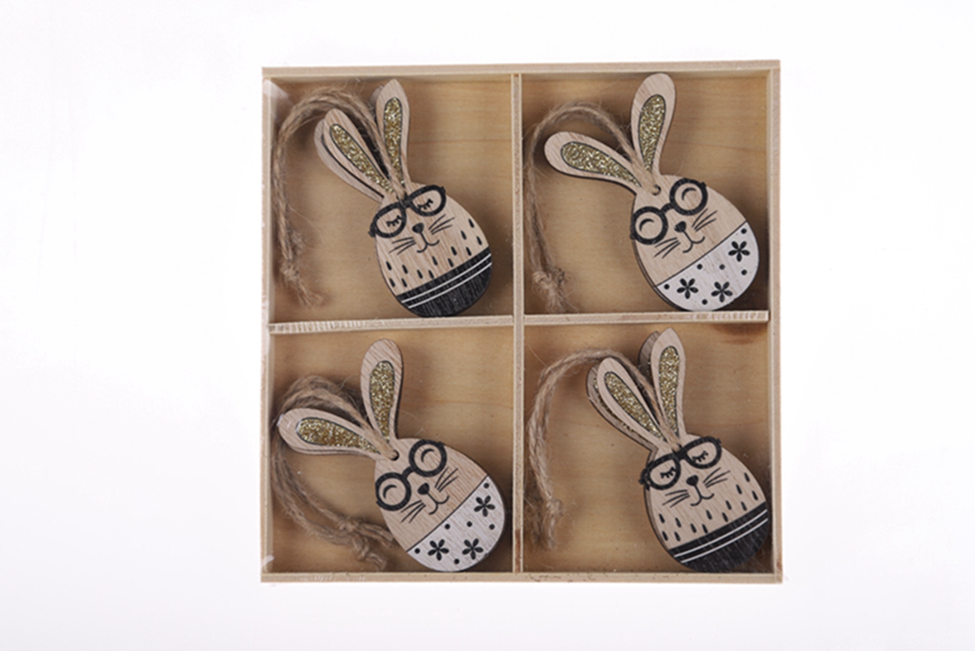 Niedlicher Kaninchen-Anhänger, Ostern, aus Holz, zum Aufhängen, Wanddekoration, Heimdekoration 9