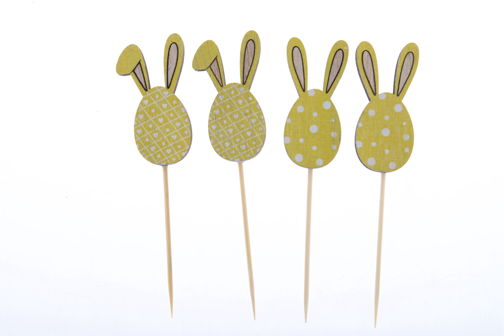 Lindos adornos de conejo, púas de conejo, manualidades de madera de Pascua, decoración de jardín al aire libre 10