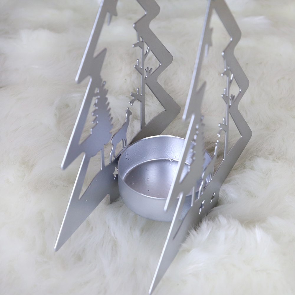 Kreativer Weihnachtsbaum-Stern in Herzform, Heimdekor, Kerzenständer aus Metall 2