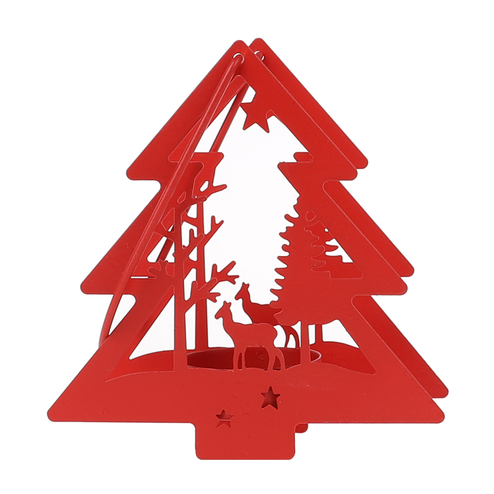 Kreativer Weihnachtsbaum-Stern in Herzform, Heimdekor, Kerzenständer aus Metall 4