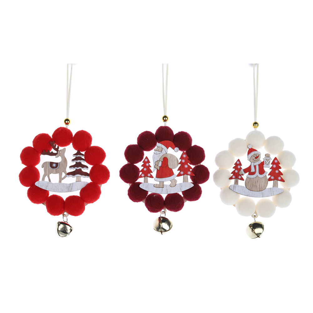 Adornos colgantes para árbol de Navidad con pompones y minicampanas a buen precio - Tangchen 1