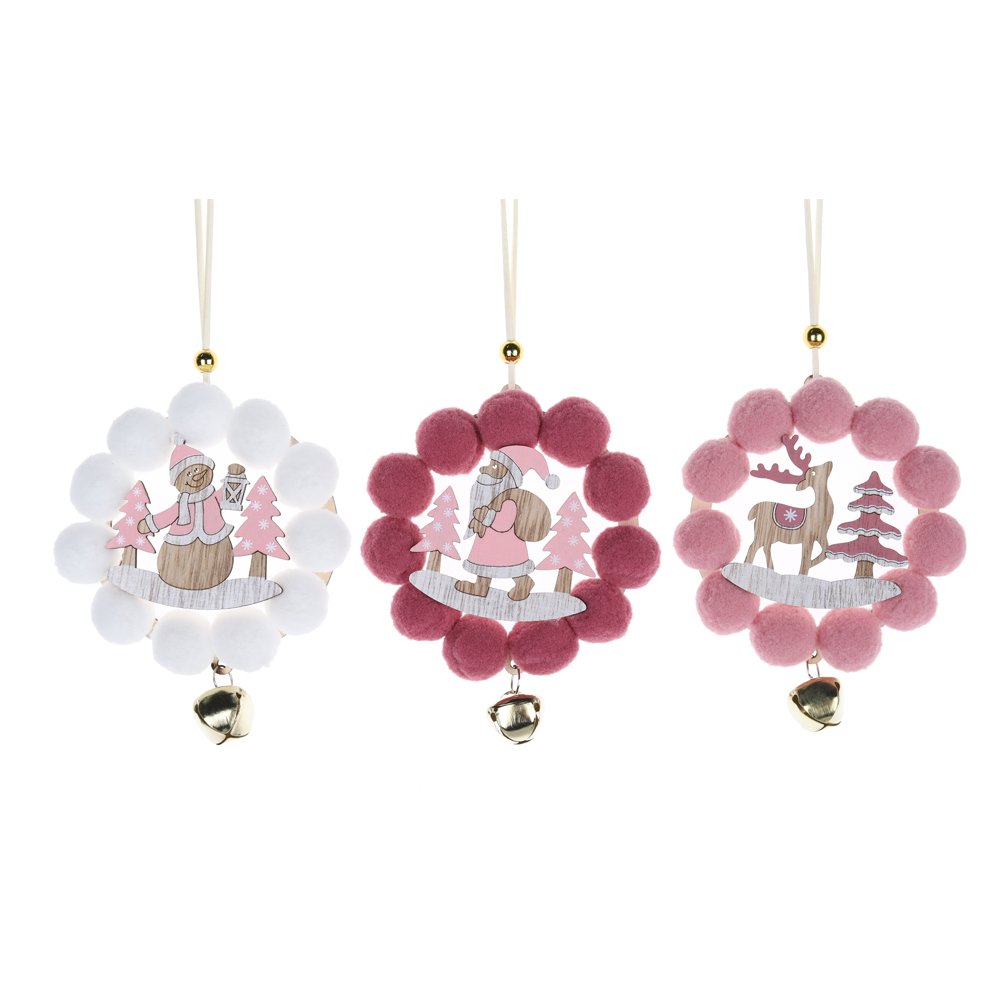 Adornos colgantes para árbol de Navidad con pompones y minicampanas a buen precio - Tangchen 2