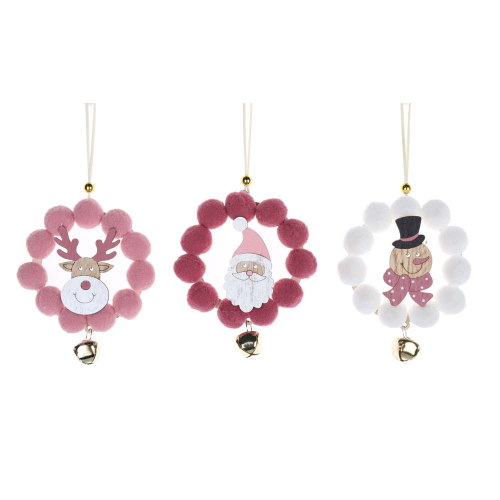 Adornos colgantes para árbol de Navidad con pompones y minicampanas a buen precio - Tangchen 3
