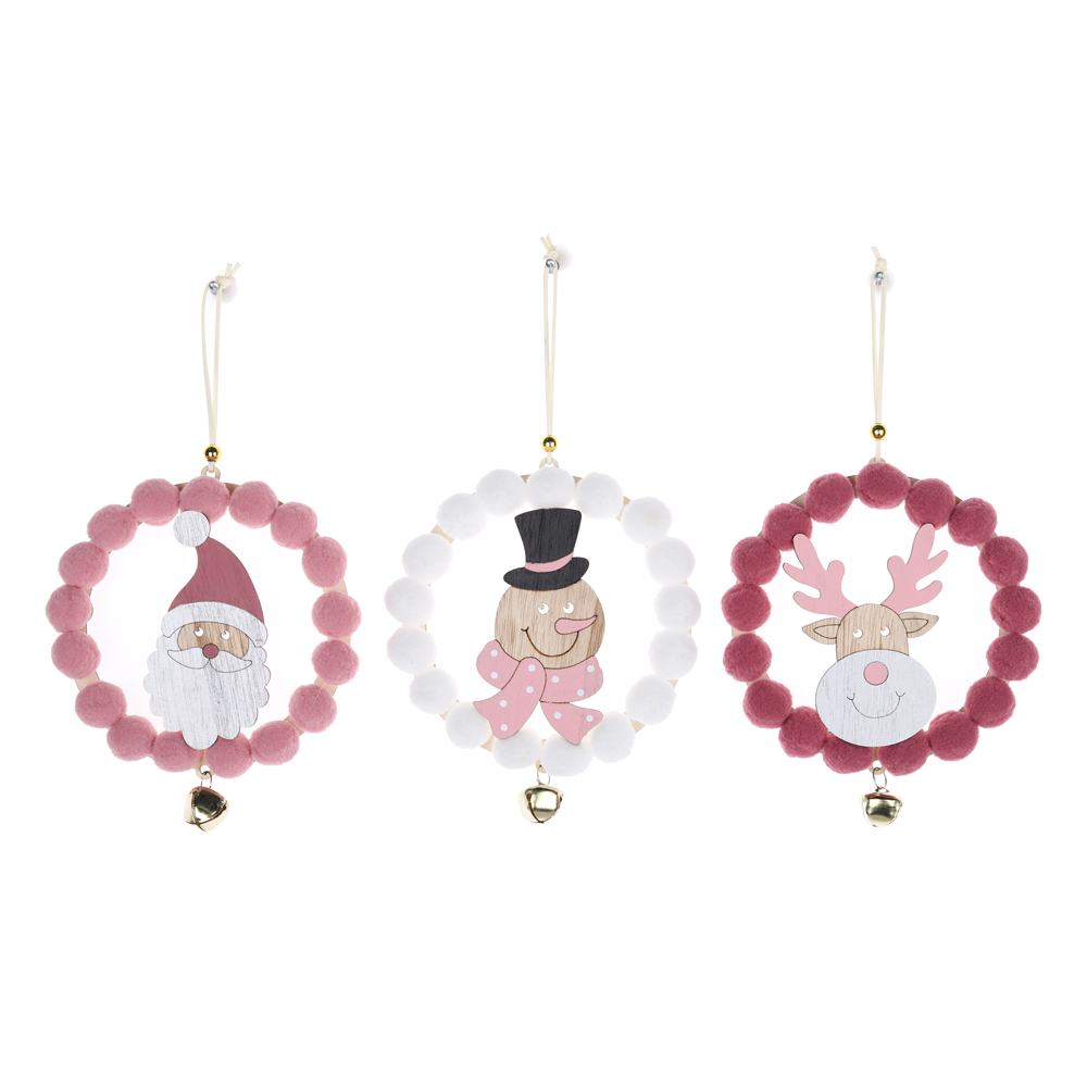 Adornos colgantes para árbol de Navidad con pompones y minicampanas a buen precio - Tangchen 5