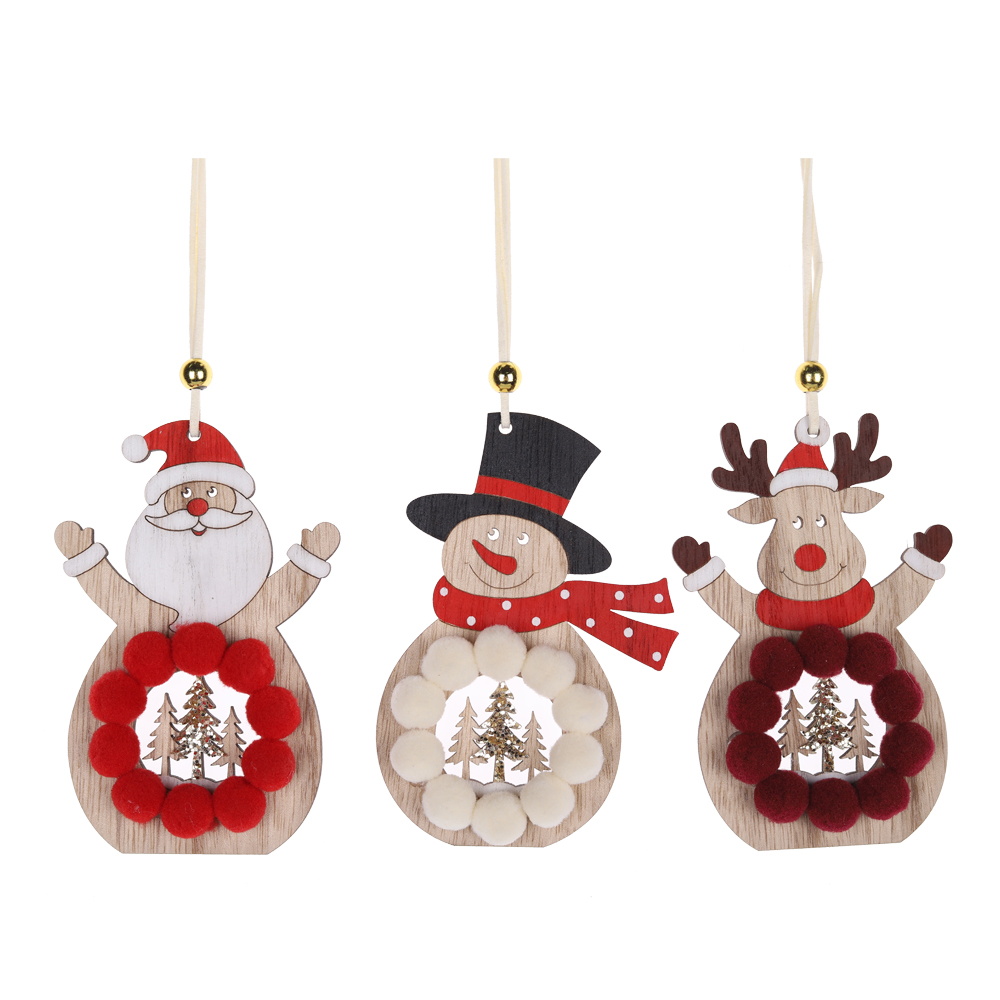 Weihnachts-Pom-Pom-Schneemann-Form Weihnachtsbaum-Hängeornament OEM mit gutem Preis-Tangchen 1