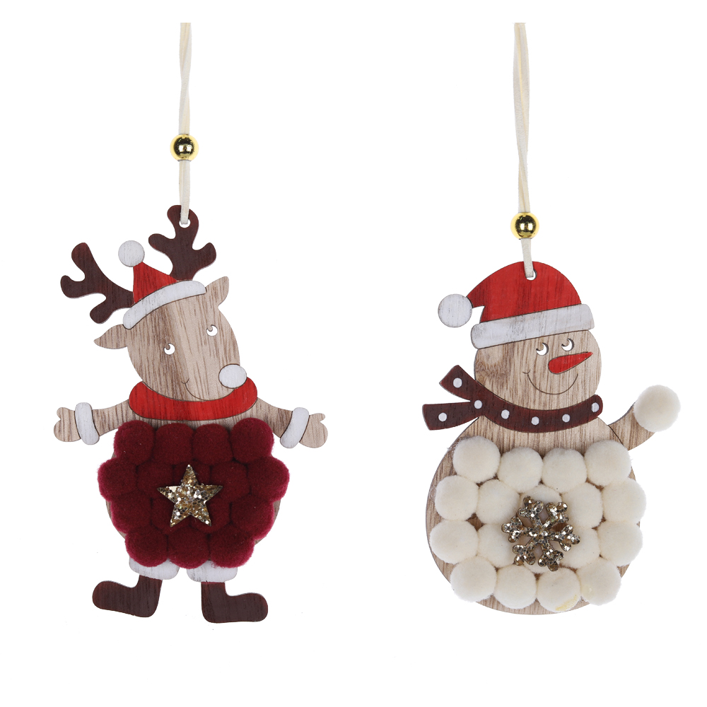 Weihnachts-Pom-Pom-Schneemann-Form Weihnachtsbaum-Hängeornament OEM mit gutem Preis-Tangchen 2