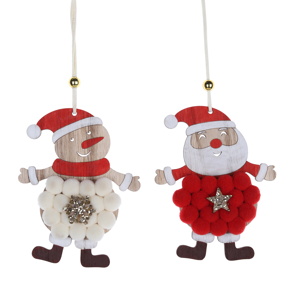Weihnachts-Pom-Pom-Schneemann-Form Weihnachtsbaum-Hängeornament OEM mit gutem Preis-Tangchen 3
