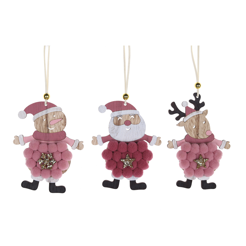 Weihnachts-Pom-Pom-Schneemann-Form Weihnachtsbaum-Hängeornament OEM mit gutem Preis-Tangchen 4