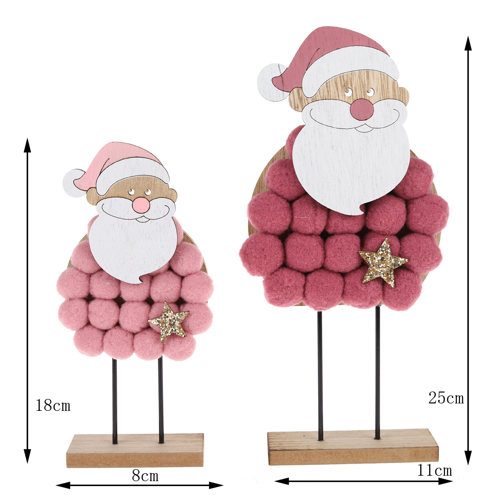 Maßgeschneiderte Weihnachts-Pom-Pom-Schneemann-Form aus Holz für den Heimtisch aus China 3