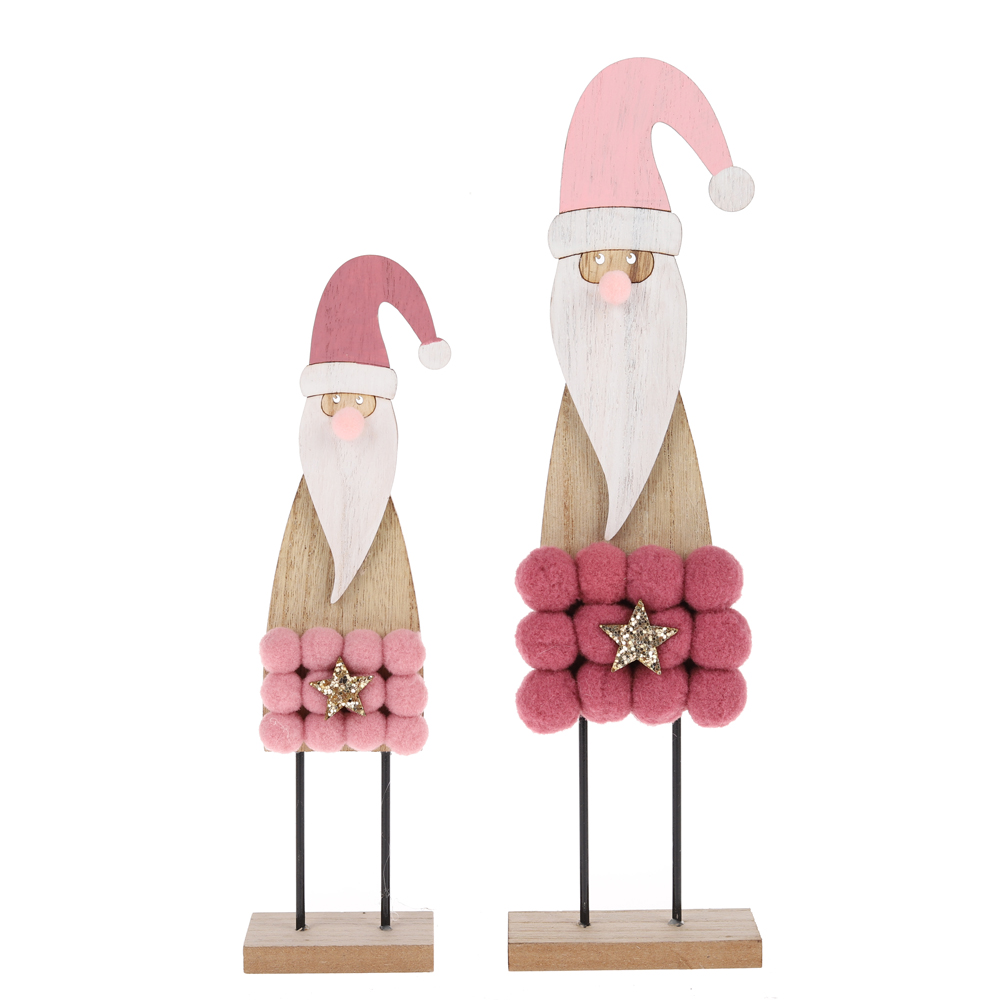 Maßgeschneiderte Weihnachts-Pom-Pom-Schneemann-Form aus Holz für den Heimtisch aus China 5