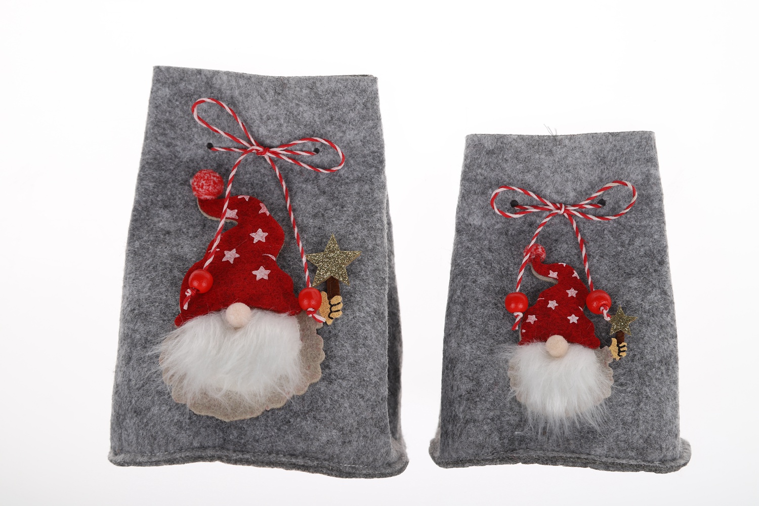 Bolsa de tela navideña, bolsa de regalo para dulces para niños, bolsa de fieltro para guardar manualidades festivas al por mayor 3
