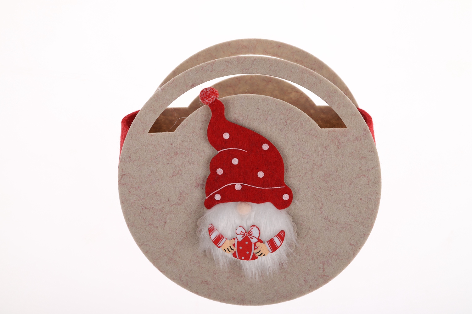 Bolsa de fieltro con diseño de gnomo navideño, bolsa de almacenamiento de gran capacidad, bolsa de regalo para niños 2