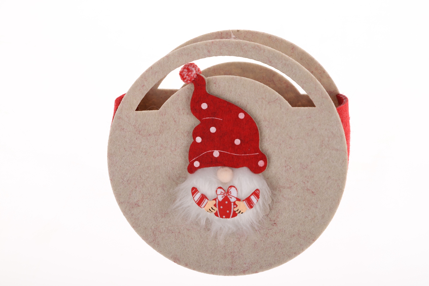 Bolsa de fieltro con diseño de gnomo navideño, bolsa de almacenamiento de gran capacidad, bolsa de regalo para niños 6