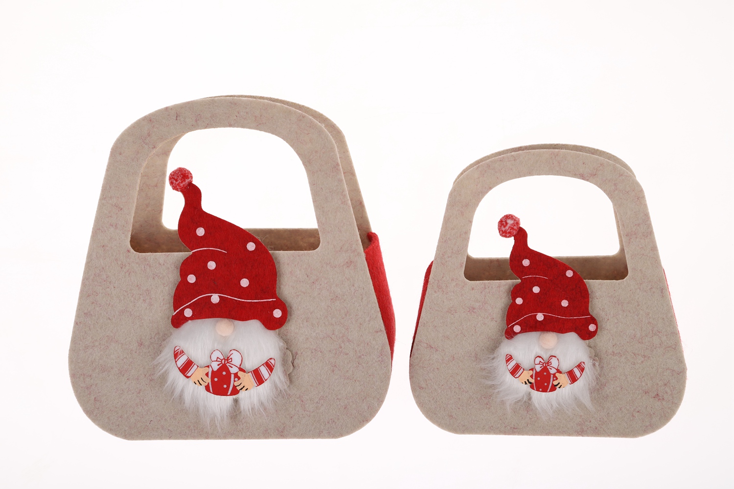 Bolsa de fieltro con diseño de gnomo navideño, bolsa de almacenamiento de gran capacidad, bolsa de regalo para niños 4