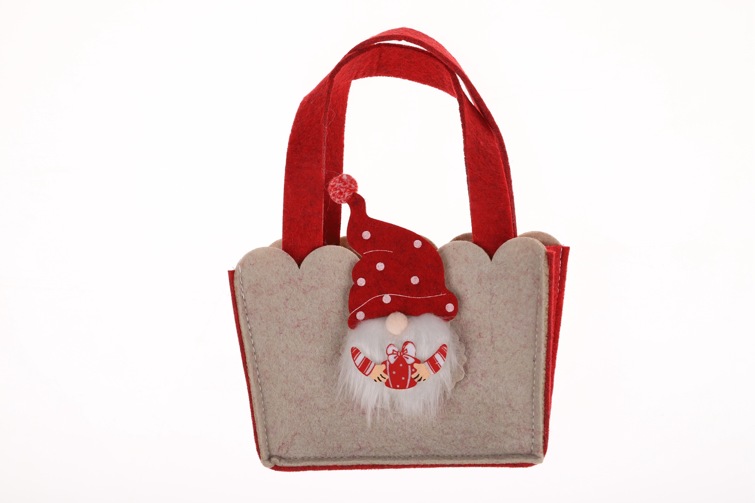 Bolsa de fieltro con diseño de gnomo navideño, bolsa de almacenamiento de gran capacidad, bolsa de regalo para niños 9