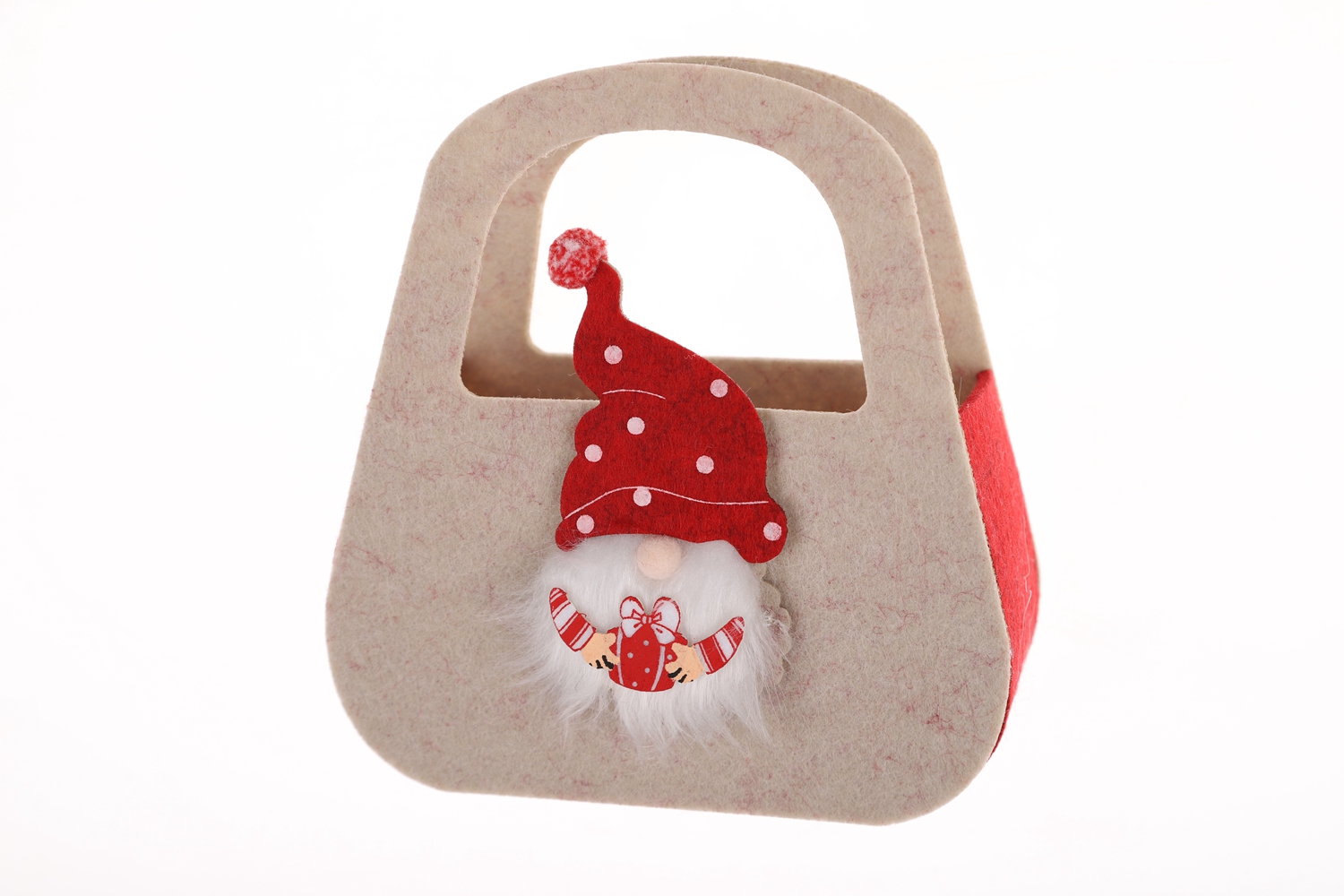 Bolsa de fieltro con diseño de gnomo navideño, bolsa de almacenamiento de gran capacidad, bolsa de regalo para niños 7