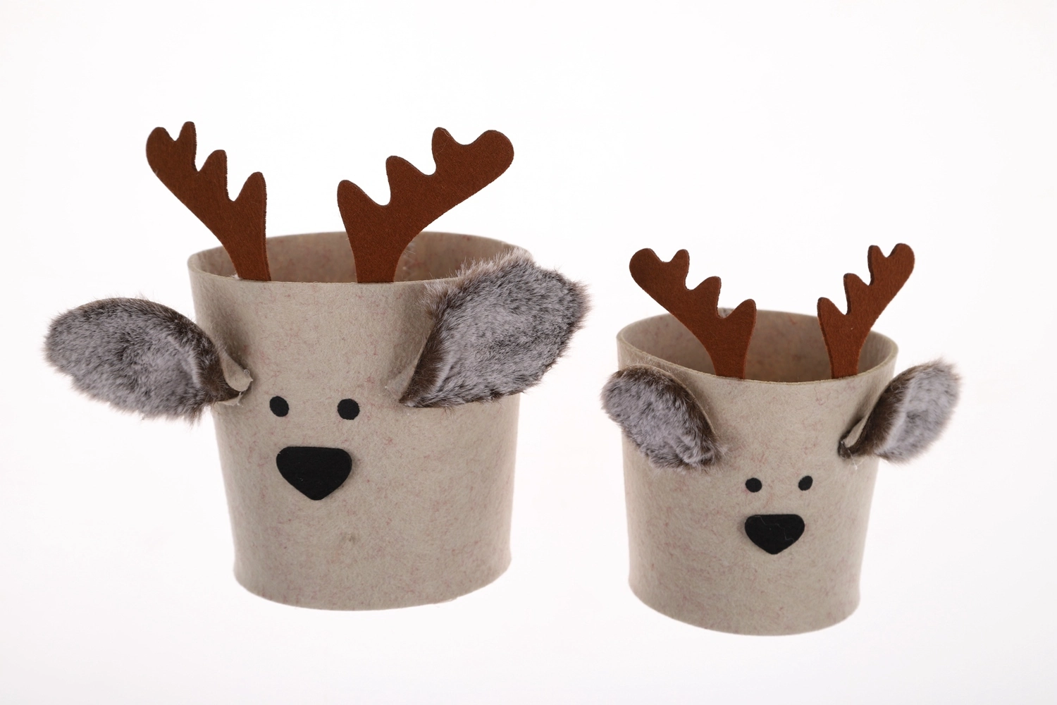 Funda de fieltro para maceta de alce, manualidades navideñas, regalos navideños al por mayor 1