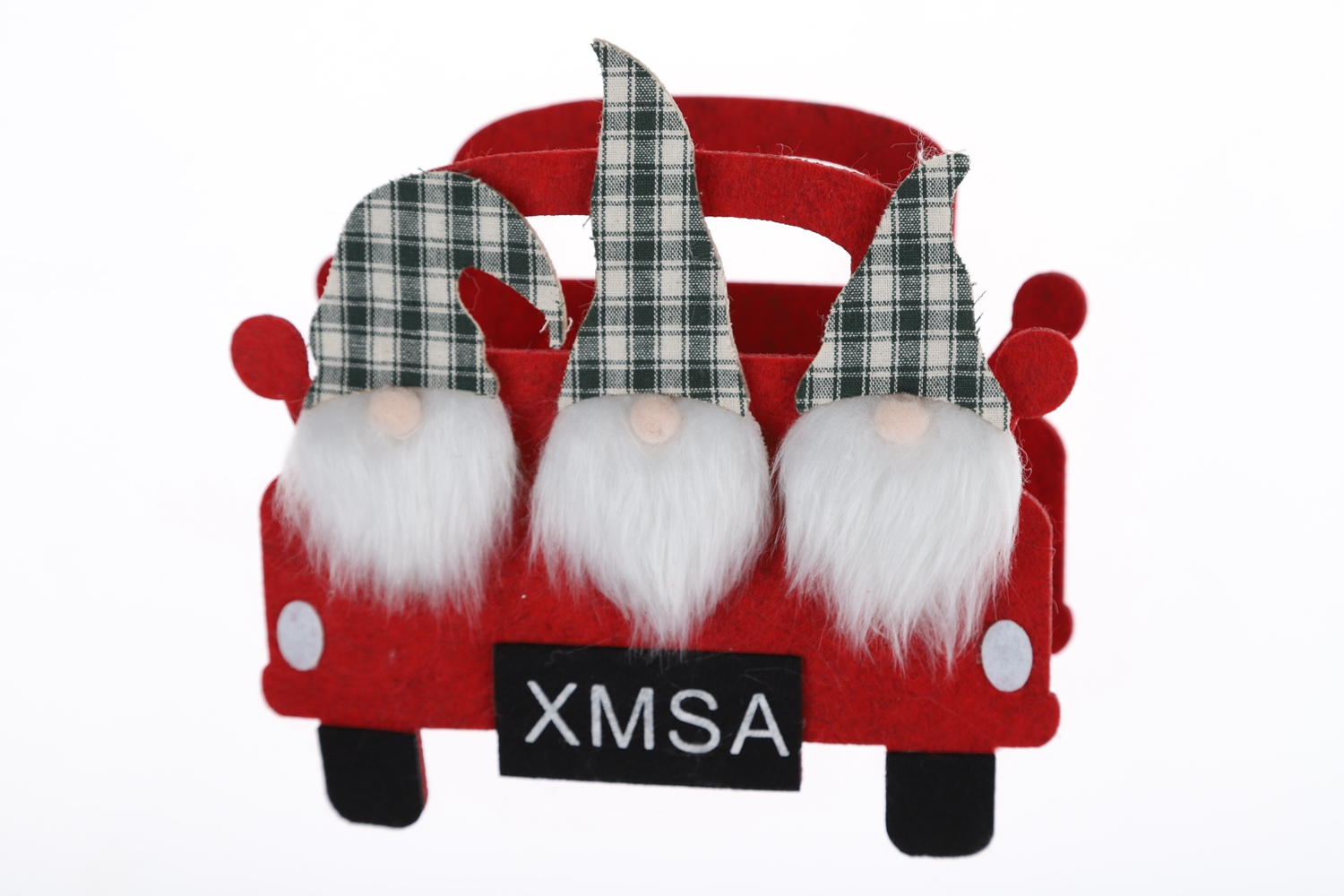 Bolsa de fieltro con forma de carrito para maceta navideña, tamaño personalizado, para guardar dulces 3