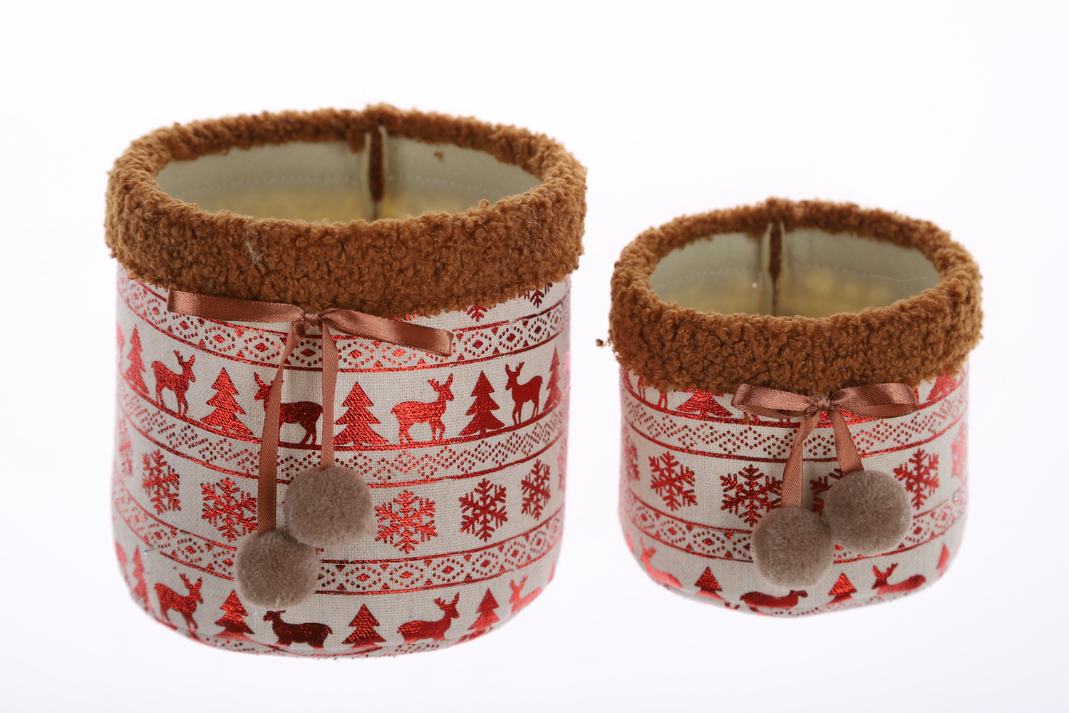 Winter Party Dekoration Weihnachten Blumentopf Set Plüsch Lagerung Eimer Kinder Geschenke 1