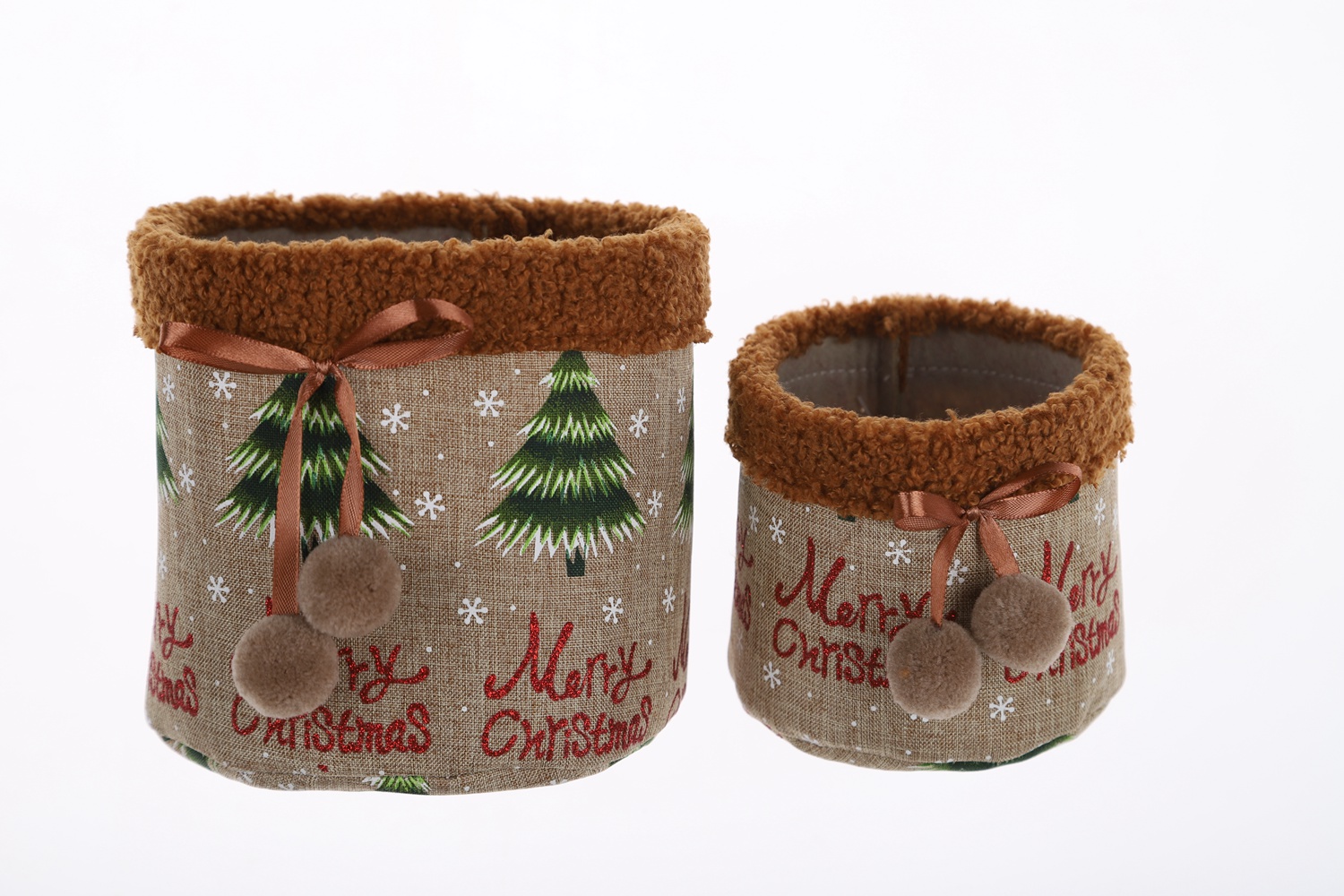 Winter Party Dekoration Weihnachten Blumentopf Set Plüsch Lagerung Eimer Kinder Geschenke 6