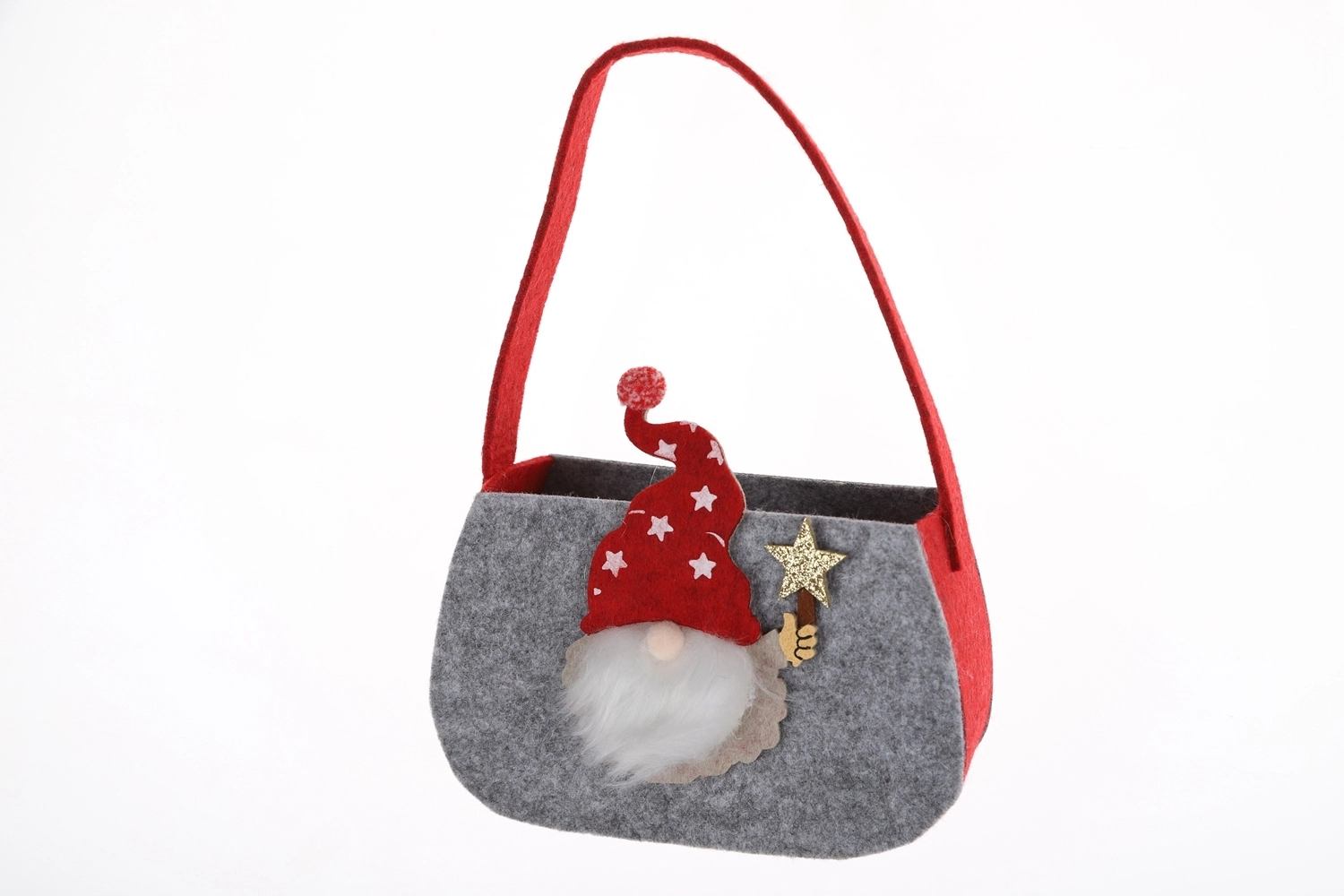 Recién llegado, cesta de almacenamiento de dulces navideños con manualidades de fieltro, bolsa de regalo para niños, bolsa de mano con gnomo 1