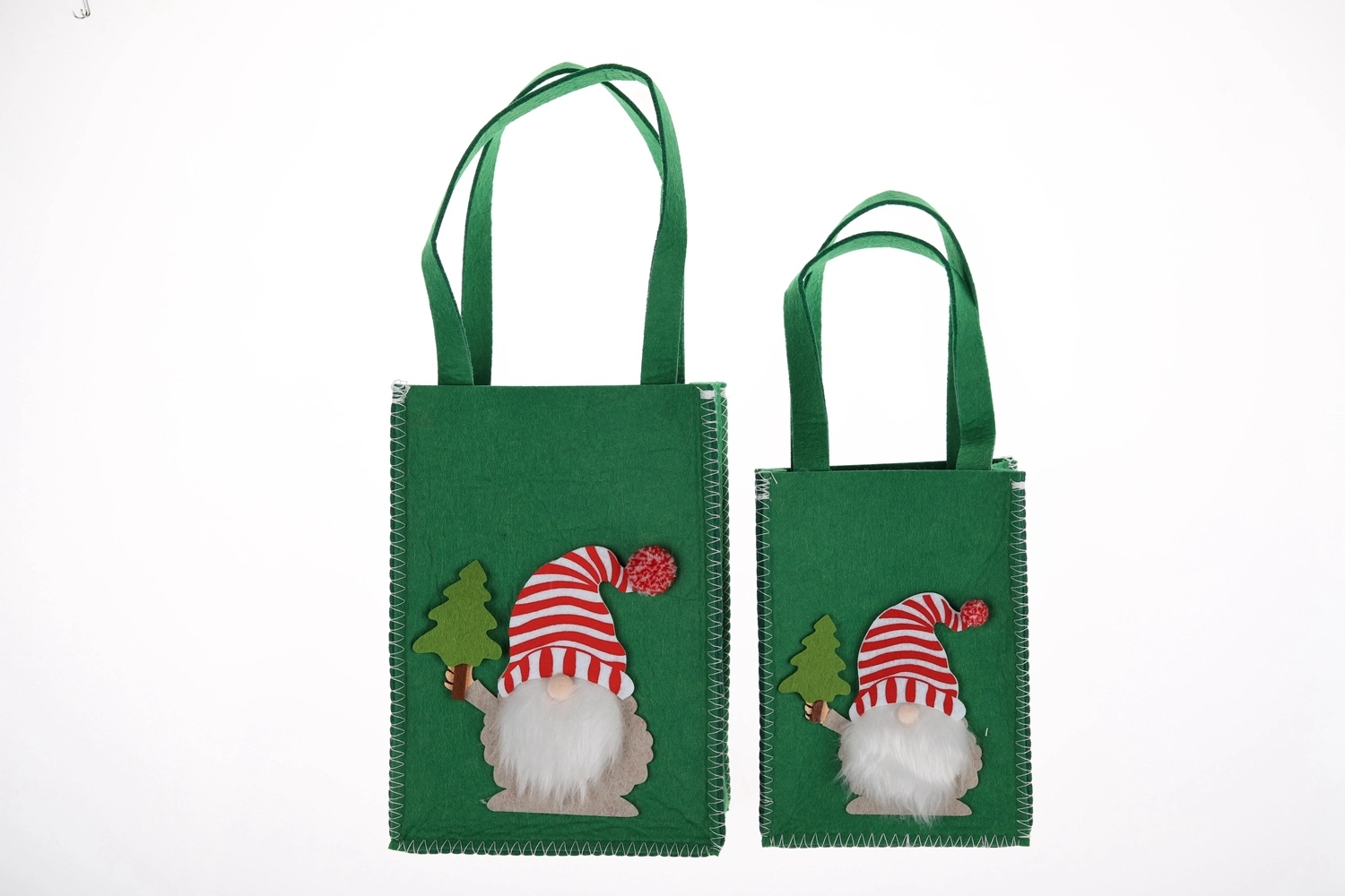 Bolsa de fieltro para manualidades de invierno, bolsa de Papá Noel, cesta creativa de gnomo, bolsa de regalo para niños 1