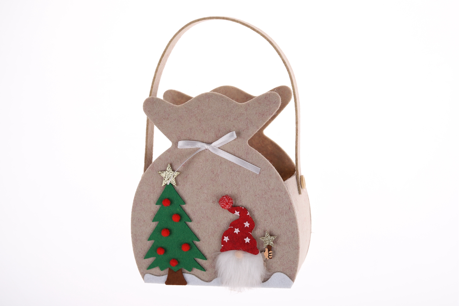 Christmas Felt Bags Children's Gift Bags Creative Snowman Baskets Can Gnome Bags 3