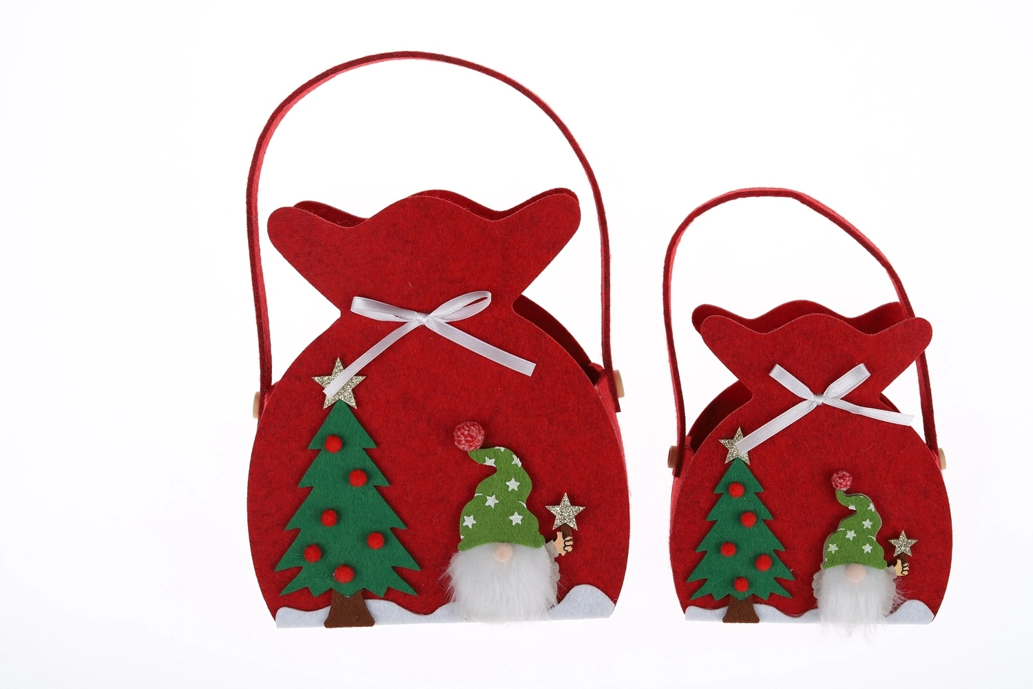 Bolsas de fieltro navideñas, bolsas de regalo para niños, cestas creativas de muñeco de nieve, bolsas de gnomos 1