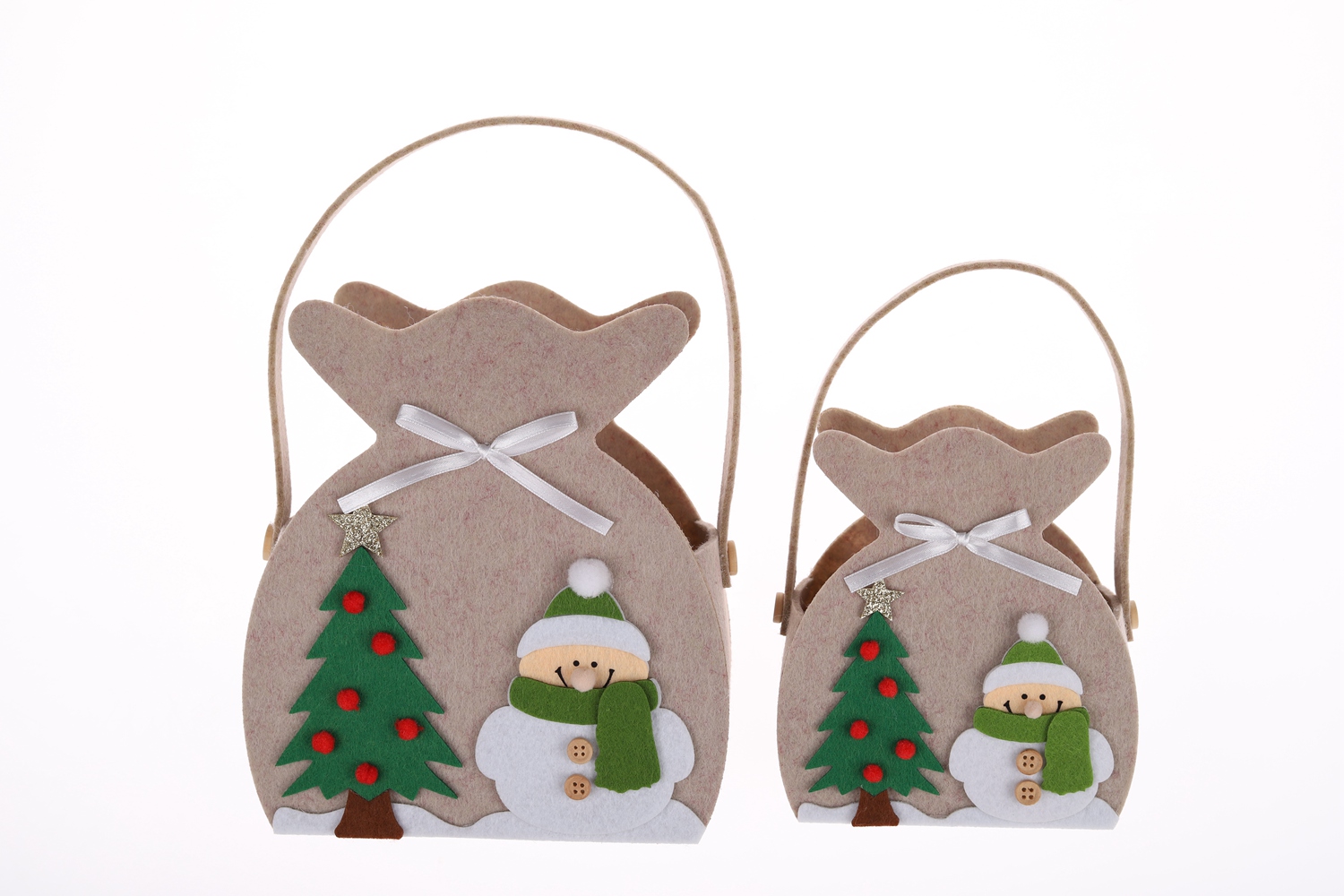 Christmas Felt Bags Children's Gift Bags Creative Snowman Baskets Can Gnome Bags 4