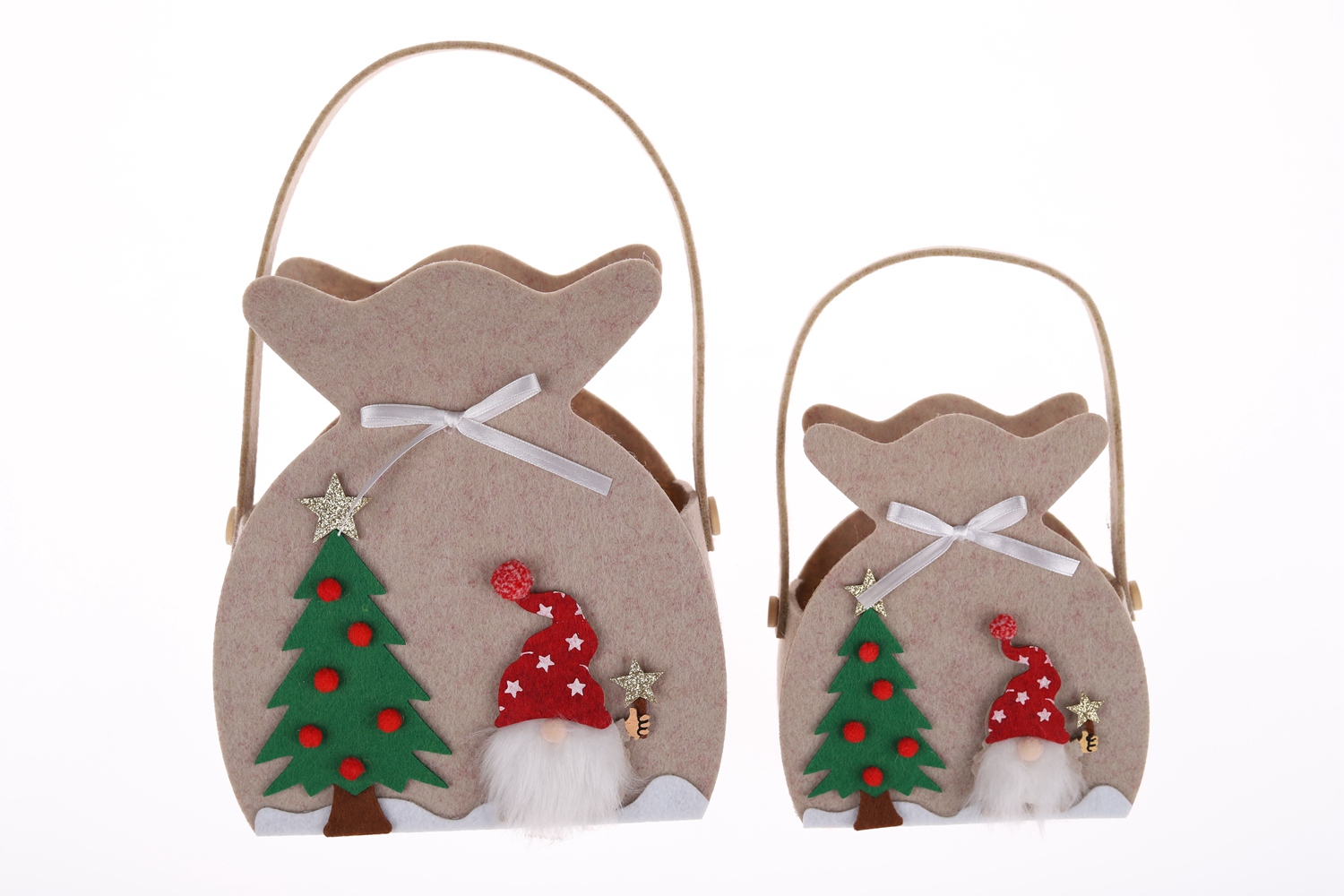 Christmas Felt Bags Children's Gift Bags Creative Snowman Baskets Can Gnome Bags 5