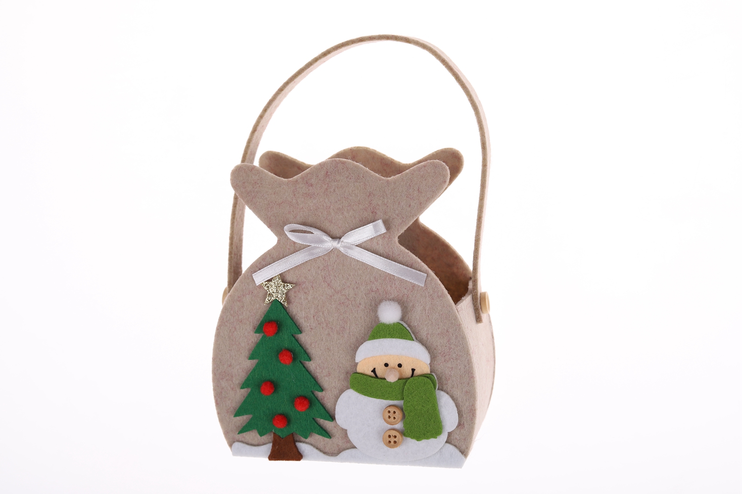 Christmas Felt Bags Children's Gift Bags Creative Snowman Baskets Can Gnome Bags 6
