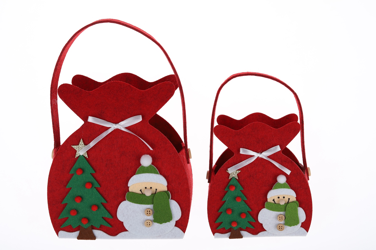 Christmas Felt Bags Children's Gift Bags Creative Snowman Baskets Can Gnome Bags 8