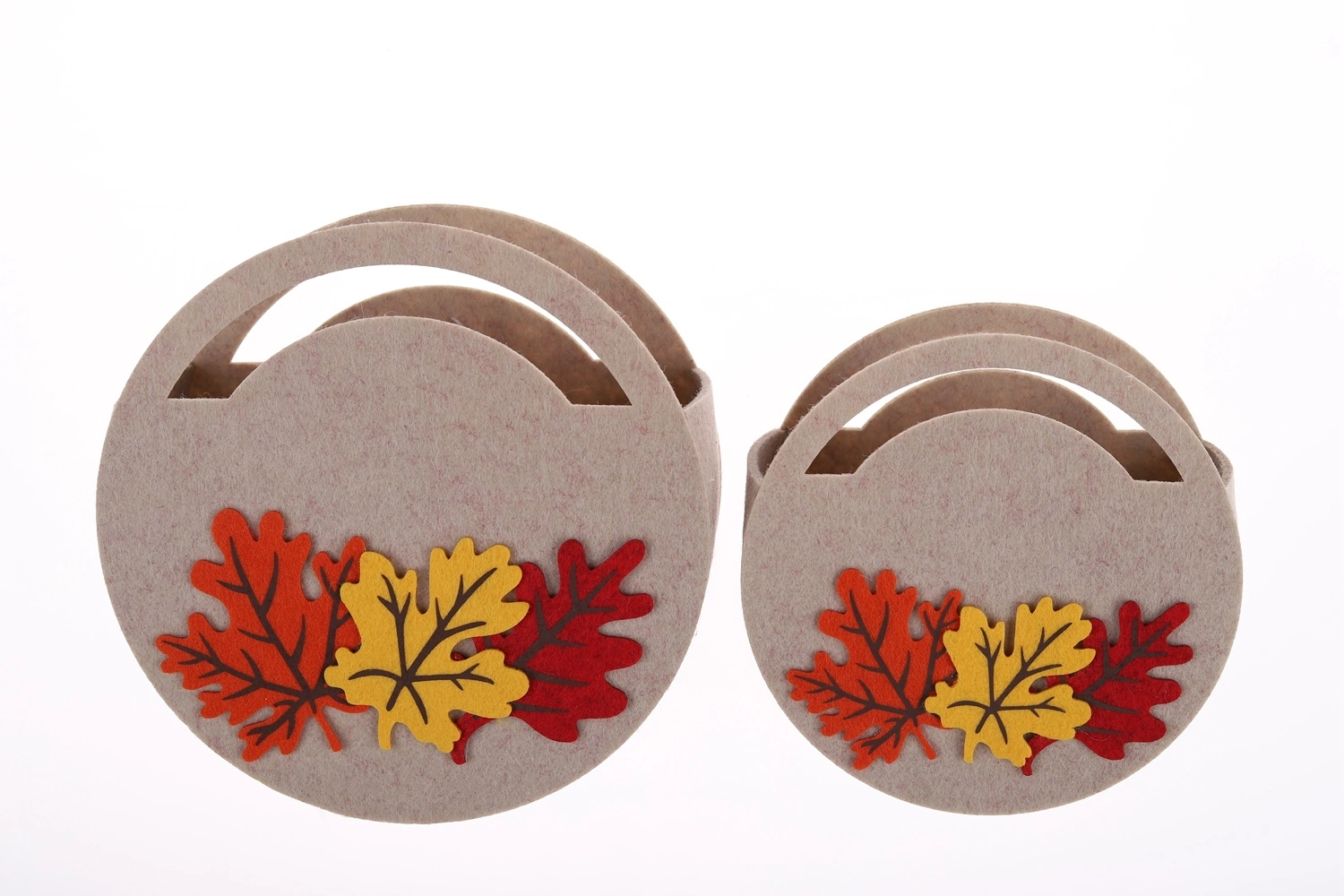 Bolsa de fieltro con forma de hoja de arce, ideal para manualidades de otoño e invierno, ideal como bolsa de regalo de dulces para niños de gran capacidad. 1