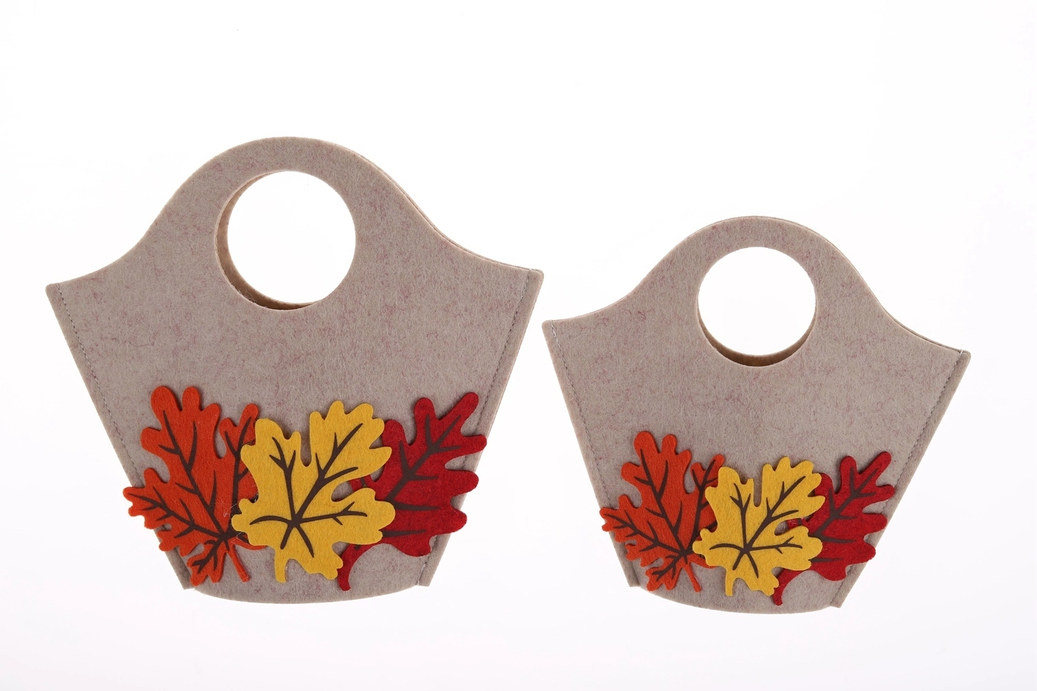 Bolso de fieltro para otoño e invierno, bolso de mano con diseño de hojas de arce y flores, bolso de gran capacidad, decoración invernal 1
