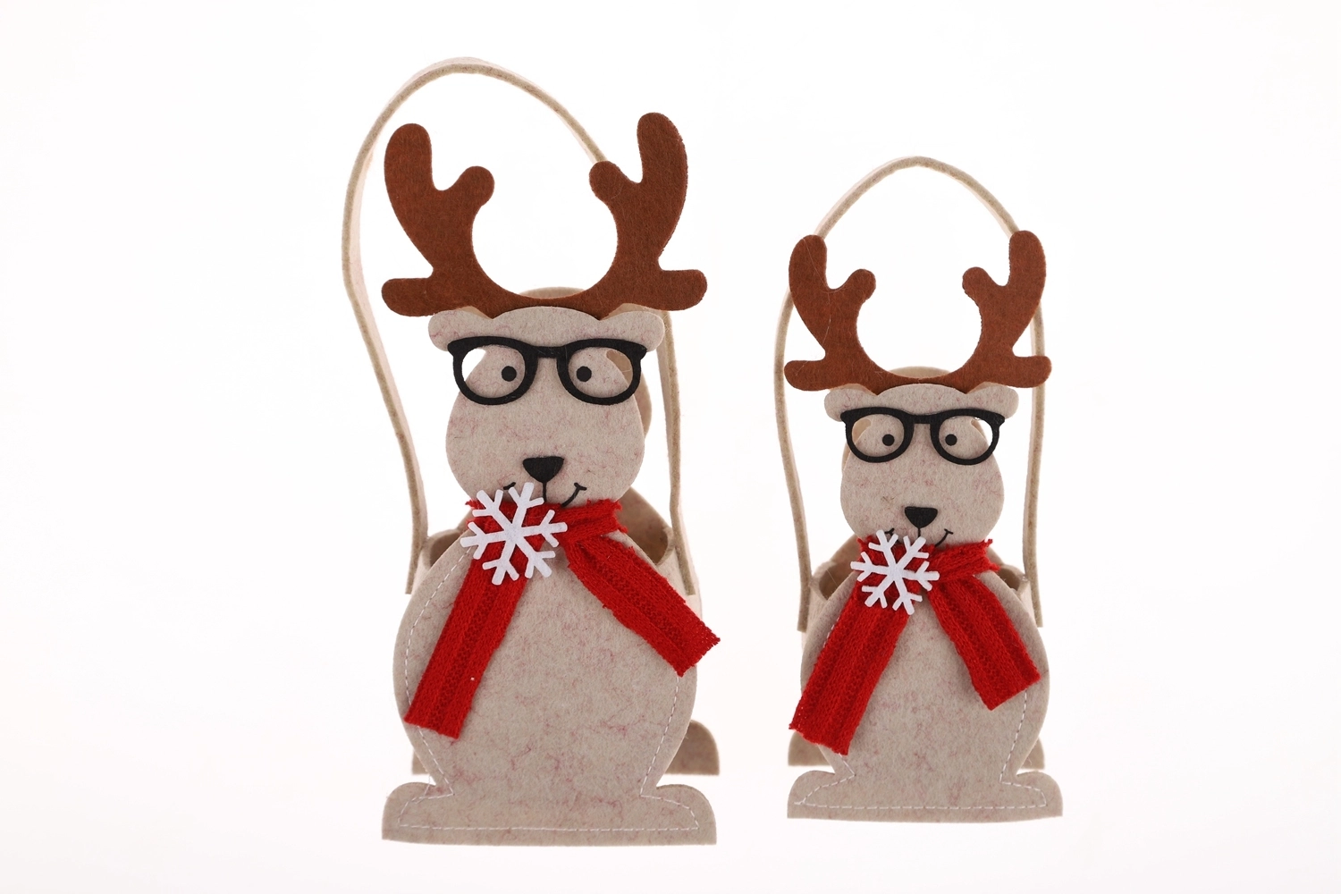 Manualidades navideñas, bolsas de alce, bolsas de Papá Noel, bolsas de fieltro de gran capacidad, decoraciones para fiestas de invierno 1