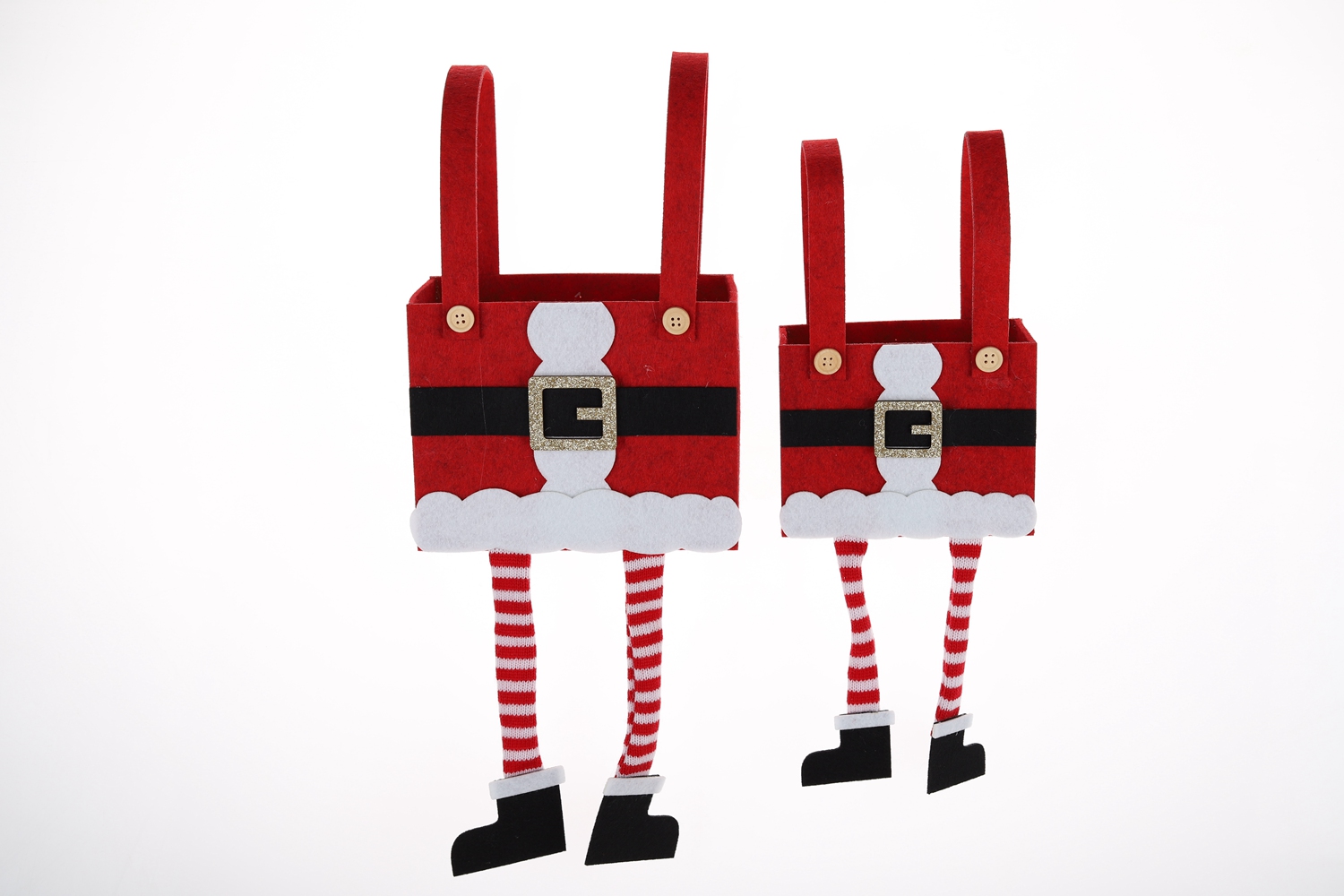 Manualidades navideñas, bolsas de alce, bolsas de Papá Noel, bolsas de fieltro de gran capacidad, decoraciones para fiestas de invierno 3
