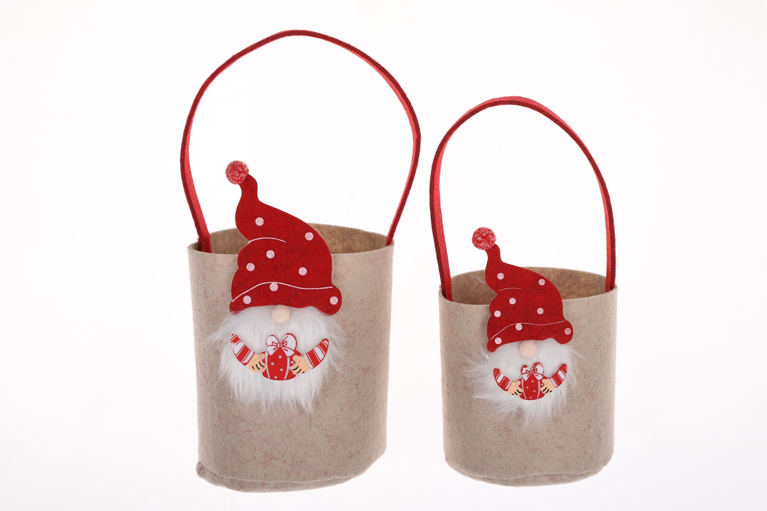 Manualidades navideñas, bolsas de alce, bolsas de Papá Noel, bolsas de fieltro de gran capacidad, decoraciones para fiestas de invierno 6