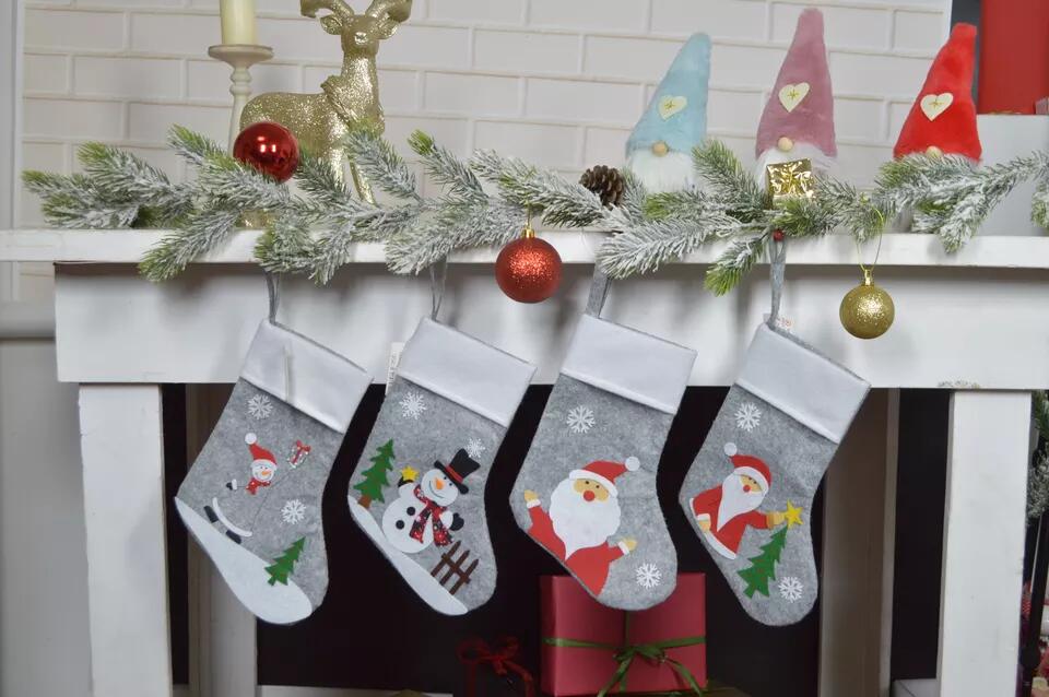 Decoración navideña al por mayor para chimenea, colgante de pared de invierno, de fieltro, para Navidad. 7