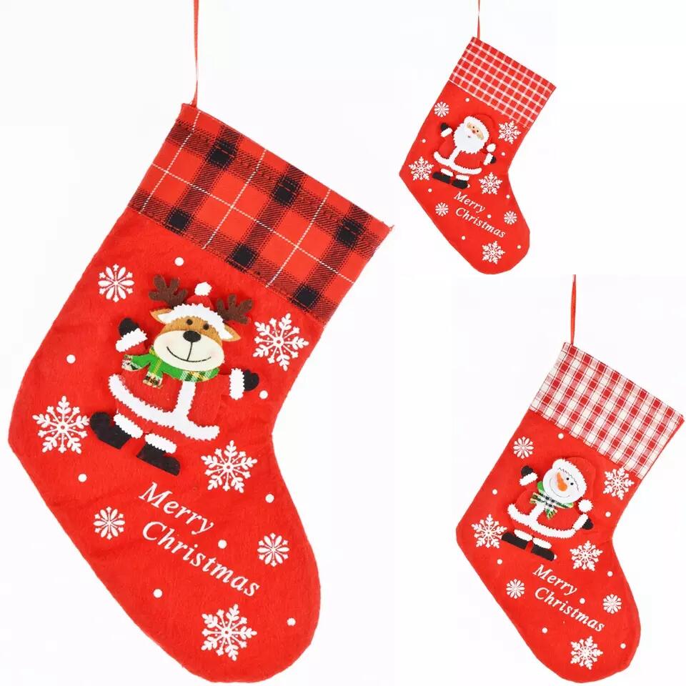 Benutzerdefinierte Farbe Winter Party Wandbehang Weihnachtsstrumpf hängen Weihnachten Kamin Anhänger 1