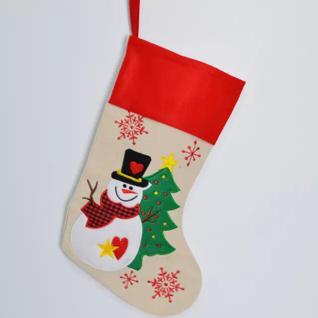 Benutzerdefinierte Farbe Winter Party Wandbehang Weihnachtsstrumpf hängen Weihnachten Kamin Anhänger 5