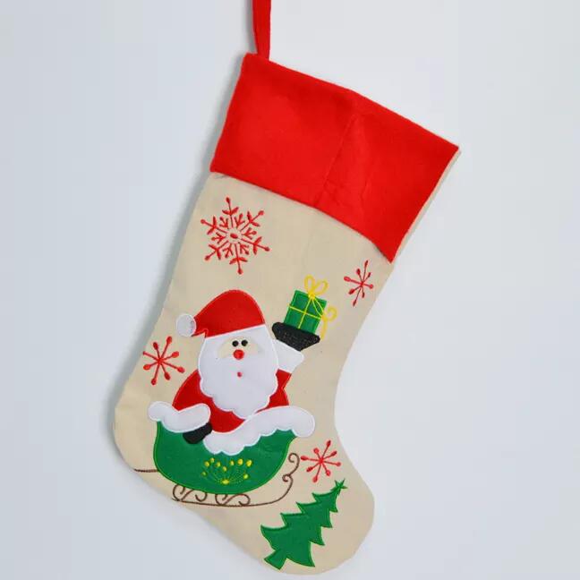 Benutzerdefinierte Farbe Winter Party Wandbehang Weihnachtsstrumpf hängen Weihnachten Kamin Anhänger 4