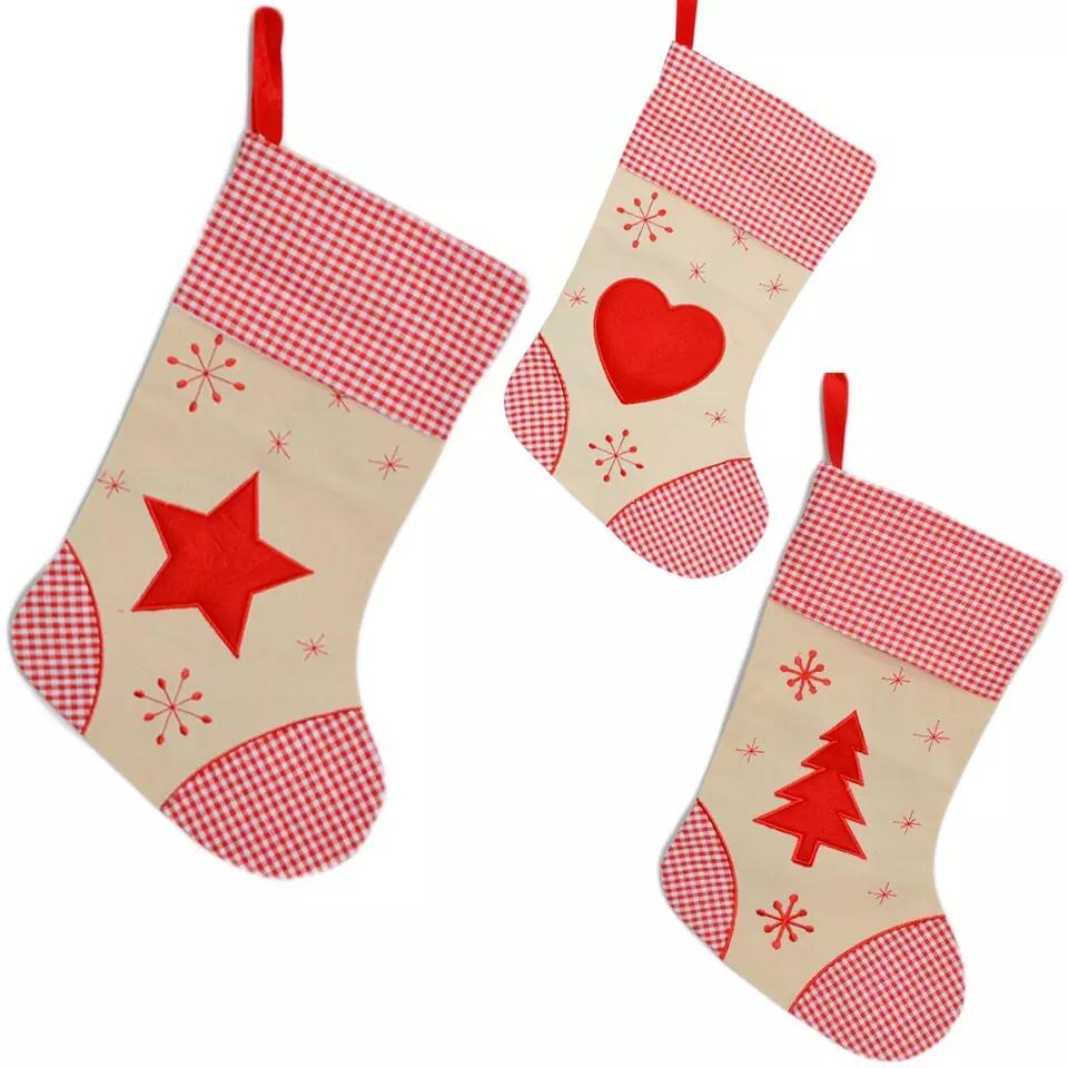 Benutzerdefinierte Farbe Winter Party Wandbehang Weihnachtsstrumpf hängen Weihnachten Kamin Anhänger 6