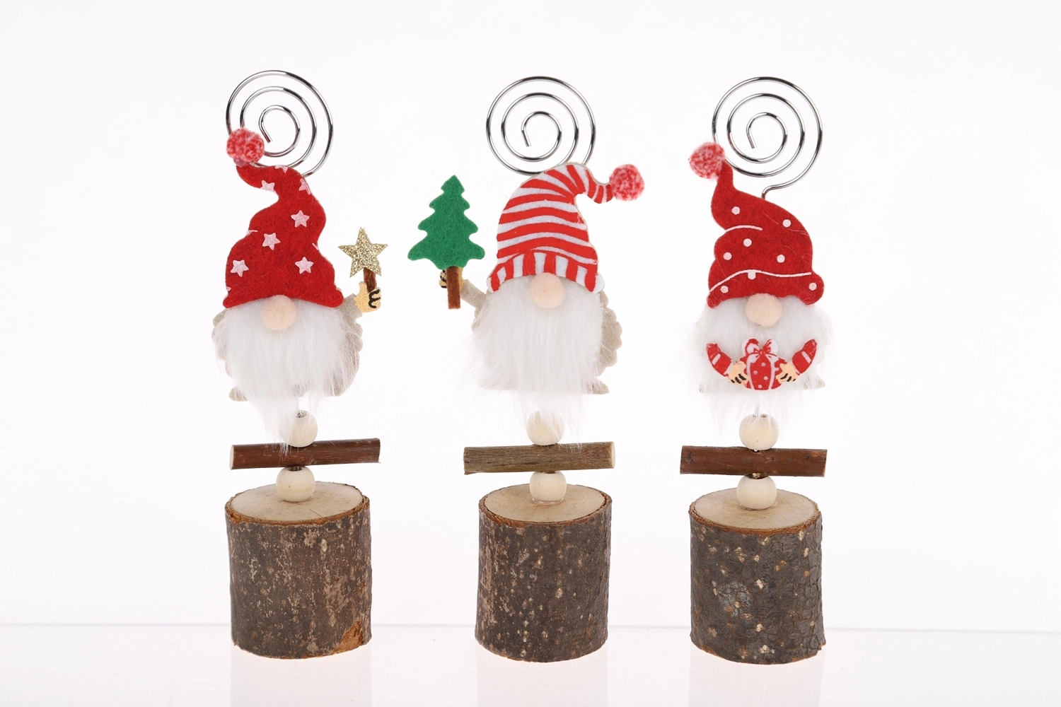 Portatarjetas de metal para manualidades navideñas al por mayor, portafotos creativo de gnomo 1