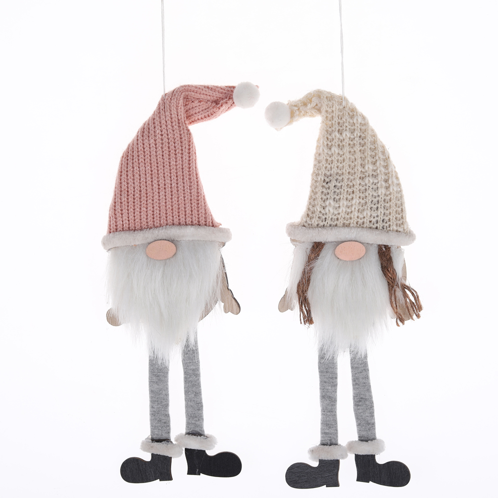 Juego de adornos colgantes de madera para árbol de Navidad, gnomo sueco para colgar en el árbol. 8